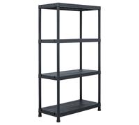 vidaXL Storage Shelf Rack Black 100 kg 60x30x138 cm Plastic