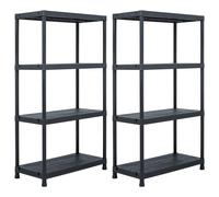 (60 x 30 x 138 cm/ 2 piece) vidaXL 1/2/5x Storage Shelf Rack Black Plastic Display Organiser Multi Sizes
