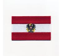60 x 35 mm Austrian flag + eagle, Vienna sew-on/iron-on patch, 0949 B