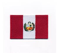 60 x 35 mm Peru South America Lima Flag Sew-On / Iron-On Patch, 0957 B
