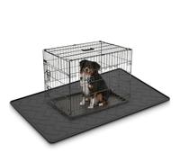 60" x 37" Heavy Duty TPE Dog Crate Mat, Waterproof Non Slip Kennel Pad with Raised Edge Lip, Reusable Easy Clean Puppy Pad, Washable Dog Crate Floor Protector