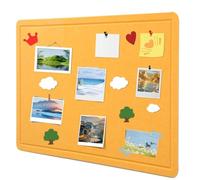 60 x 40 cm large cork board, large pin board, decorative cork wall made of felt, 0.9 cm thick, foldable photo board with self-adhesive tape, felt self-adhesive vision board, push pins felt, orange