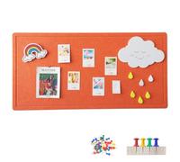 60 x 40 cm large cork board, large pin board, decorative cork wall made of felt, 0.9 cm thick, foldable photo board with self-adhesive tape, felt self-adhesive vision board, push pins felt, honey