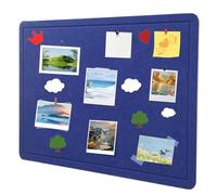 60 x 40 cm large cork board, large pin board, decorative cork wall made of felt, 0.9 cm thick, foldable photo board with self-adhesive tape, felt self-adhesive vision board, push pins felt, dark blue