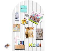 60 x 40 cm large cork board, large pin board, round edges cork wall made of felt, 0.9 cm thick, foldable photo board with self-adhesive tape, felt self-adhesive vision board, push pins felt, white