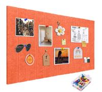 60 x 40 cm Large Felt Notice Board, Custom Felt Notice Board, Felt Board, Bulletin Board, Cork Board, Self-Adhesive Notice Boards for Bedroom, Living Room, Office, School, Wall Decoration (Honey
