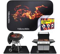 60 x 40Inch Under Grill Mat for Outdoor Grill, Grass Protection Mats, Indoor ...