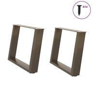 (60 x (42-43) cm) vidaXL Console Table Legs U-Shaped Desk Legs Metal Bar Stand DIY 2 pcs Steel