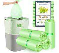 60 x 50 Litre Bin Lines, 13Gallon/50L large Garbage Bags Big Food Waste Bags for Kitchen Office Bathroom