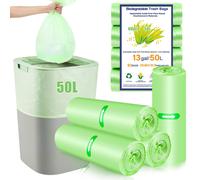 60 x 50 Litre Bin Lines, 13Gallon/50L large Garbage Bags Big Food Waste Bags for Kitchen Office Bathroom