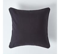 (60 x 60 cm, Black) Homescapes Cotton Plain Cushion Cover