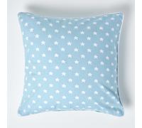 Homescapes Cotton Stars Cushion Cover in Blue | Size: 60 cm x 60 cm Homescapes Blue 60 cm x 60 cm