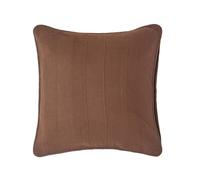 Homescapes Cotton Rajput Ribbed Chocolate Cushion Cover, 60 X 60 Cm