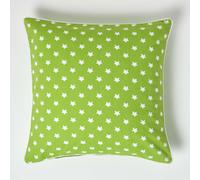 (60 x 60 cm, Green Stars) Cotton Stars Cushion Cover