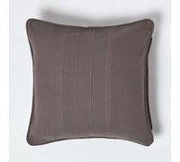 (60 x 60 cm, Grey) Cotton Rajput Ribbed Cushion Cover
