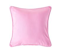 HOMESCAPES - 100% Cotton Plain Pink Large Cushion Cover - 60 x 60 cm Square - 24 x 24 Inches - Soft Baby Pink- Sofa Cushion Pillow Cover - Washable