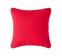 Homescapes Cushion Cover – 100% Cotton Plain, 60 x 60 cm Square, Deep Scarlet Red, Washable