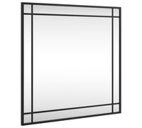 vidaXL Wall-Mounted Square Mirror in Black Iron Frame - Minimalist Design for Hallway, Bedroom, Living Room, Bathroom Decor