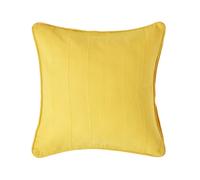 (60 x 60 cm, Yellow) Cotton Rajput Ribbed Cushion Cover
