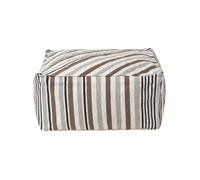 (60 x 60 x 30 cm) Grey Black and White Stripe Bean Filled Pouffe and Footstool
