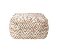 (60 x 60 x 30 cm) Sierra Natural Diamond Pattern Hemp Bean Filled Pouffe