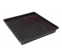 60 x 60cm Deep Bunded Drip Tray with 32 Litre Capacity for Oil and Chemical Containment in Workshops, Warehouses and Maintenance Areas - Durable Polyethylene Construction