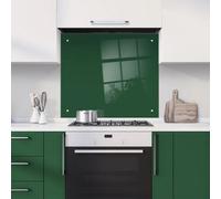 60 X 70Cm Dark Green Glass Kitchen Splashback Splatter Screen Pre Drilled Holes Wall Hanging Fixings Included