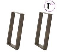 (60 x (72-73) cm) vidaXL Console Table Legs U-Shaped Desk Legs Metal Bar Stand DIY 2 pcs Steel