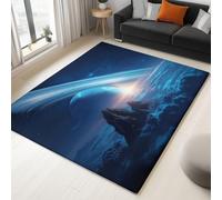 60 x 90 cm Area Rug for Living Room Bedroom, Abstract Planet Galaxy Printing Anti Slip Short Lint Carpets Home Decor, Dark Blue Soft Durable Washable for Kitchen Dorm Kids Play Mat