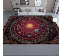 60 x 90 cm Area Rug for Living Room - Chic Unique Space Solar System Planet Washable Flannel Area Rugs, Non-Slip & Stain Resistance Carpet for Bedroom Dining Room Nursery Home Office (Dark)