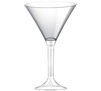 60 x Clear Plastic Disposable Martini/Cocktail Glasses 160ml.Ideal for picnics, camping and glamping, festivals, outdoor pool, bbq, garden and special occasions. Offer Pack of 60 glasses with 4 x AIOS drinks mats in box.