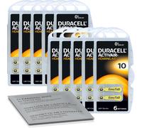 Duracell ActivAir 10 Hearing Aid Batteries - 60 batteries