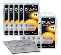 30 Duracell 13 DA13 A13 ORANGE Hearing Aid Batteries
