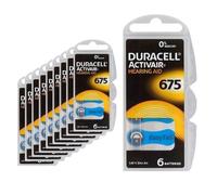 60 x Duracell Size 675 Hearing Aid Batteries Blue -Zinc Air Mercury Free PR44