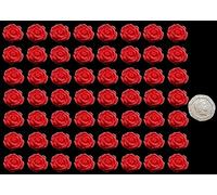 60 x Edible 3D 12mm High Detail Small Roses flowers, icing toppers, cake cupcakes decorations (Gold Sparkle)