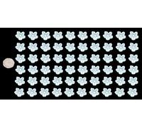 60 x edible 3D flowers flower type fourteen, icing toppers, cake cupcakes decorations (Silver Sparkle)