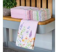 60 x Floral Paper Guest Towel Napkins | 40 x 40cm Unfolded | Pretty Pink Serviettes Butterfly Meadow Disposable Guest Towels for Bathroom or Table, Weddings & Tea Parties, Decorative Paper Hand Towels