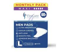 60 x Maxi Incontinence Pads Men | Adhesive Backsheet & Ultra Absorption | Mens Incontinence Pads | Pad for Men | Male Incontinence Pad | Size 29x23 cm | (3 Packs of 20)