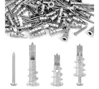 60 x plasterboard dowels, 13 x 32/13 x 42 metal plasterboard dowels with screws, self-drilling cavity dowels, pan head screw, chipboard screw, for plasterboard, bricks
