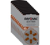 60 x Rayovac Extra Mercury Free Hearing Aid Batteries Size 312