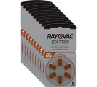 60 x Rayovac Extra Mercury Free Hearing Aid Batteries Size 312