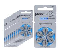 60 x Varta Size 675 Power One Hearing Aid Batteries Orange - Zinc Air Hg0% PR44
