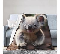 60"x50" Soft Cute Koala Printed Blanket Large Size Flannel Blanket Suitable for Sofas beds and Chairs