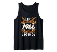 60 Year Old Life Begins 1966 Birth of Legends 60th Birthday Tank Top