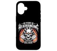 60 Years of Headbanging Skull Chains Metal Forever Case for iPhone 16