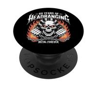 60 Years of Headbanging Skull Chains Metal Forever PopSockets Adhesive PopGrip