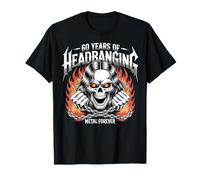 60 Years of Headbanging Skull Chains Metal Forever T-Shirt