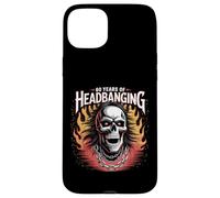 60 Years of Headbanging Skull Red Eyes Flames Case for iPhone 15 Plus