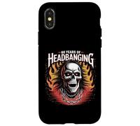 60 Years of Headbanging Skull Red Eyes Flames Case for iPhone X/XS