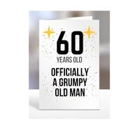 60 Years Old, Officially a Grumpy Old Man Card, Funny, Joke, Gift, 60th Happy Birthday, Presents for, Dad, Daddy, Grandad, Husband, Uncle, Him, Male, A5-164_32